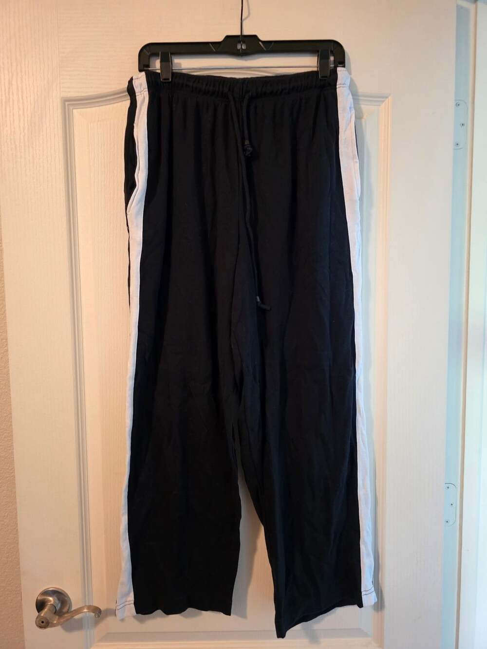 Woman Within Track Pants Size Medium Black White Stripe Sweatpants